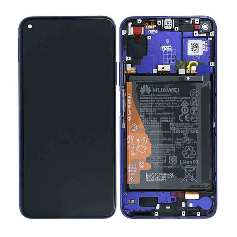 Huawei Service Pack Original LCD Display + Frame and Battery for NOVA 5T / Honor 20 | Blue Huawei Service Pack Original LCD Display + Frame and Battery for NOVA 5T / Honor 20 | Blue