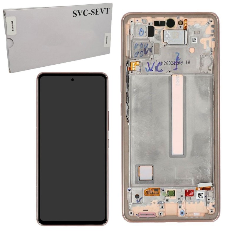 Samsung SERVICE PACK Display LCD ORIGINALE + Frame Per Galaxy A536 A53 5G | Peach