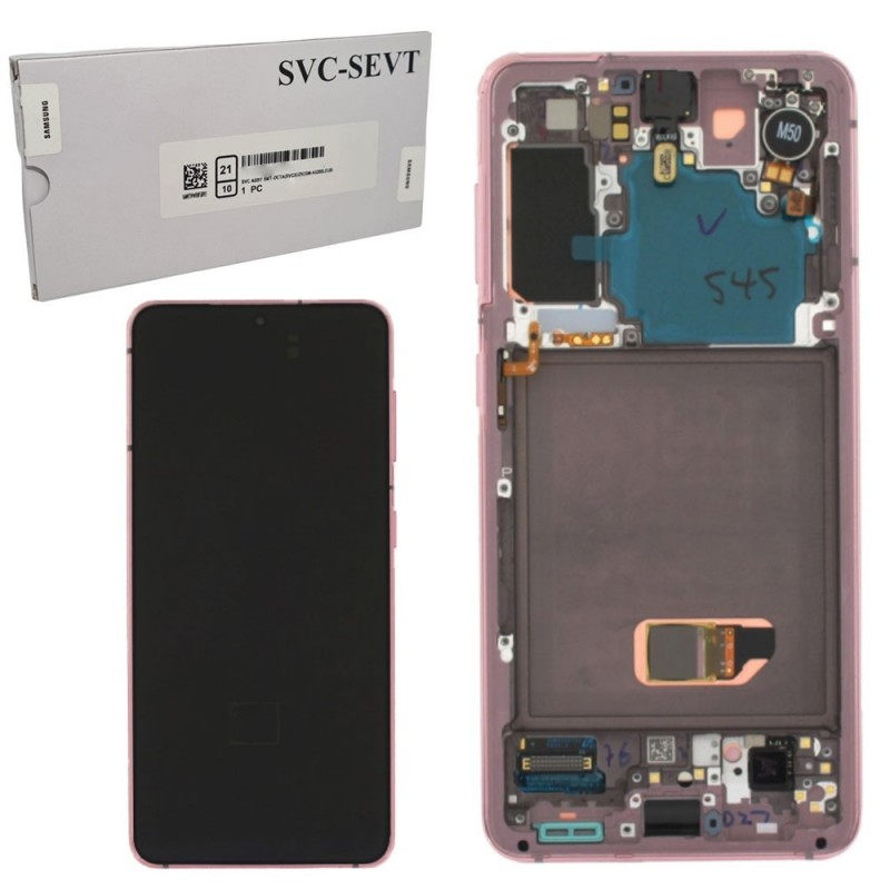 Samsung Service Pack Original LCD Display + Frame For Galaxy G991 S21 5G | Phantom PINK | + ROOM