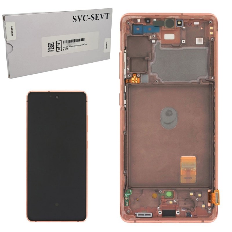 Samsung Service Pack Original LCD Display + Frame For Galaxy S20 FE 5G G781 | Cloud Orange Orange