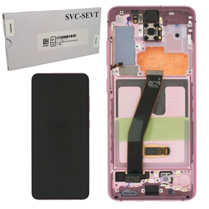 Samsung SERVICE PACK Display LCD ORIGINALE + Frame Per Galaxy S20 4G G980 5G G981 | Rosa