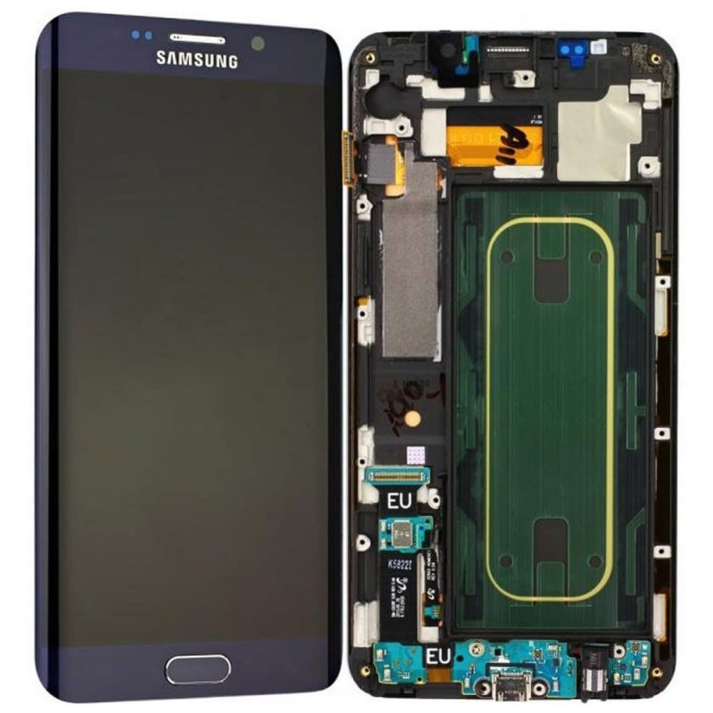 Samsung SERVICE PACK Display LCD ORIGINALE + Frame Per Galaxy S6 EDGE PLUS G928F | Nero