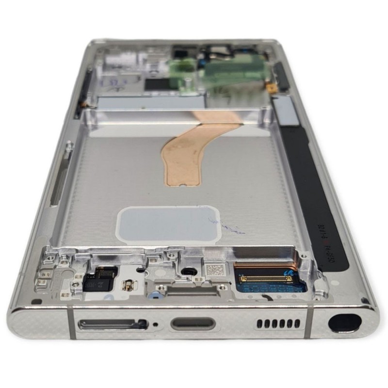 Samsung Service Pack Original LCD Display + Frame For Galaxy S908 S22 Ultra 5G | Phantom White