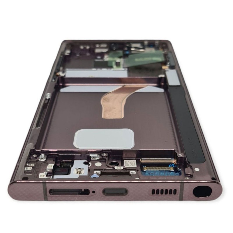 Samsung SERVICE PACK Display LCD ORIGINALE + Frame Per Galaxy S908 S22 Ultra 5G | Burgundy