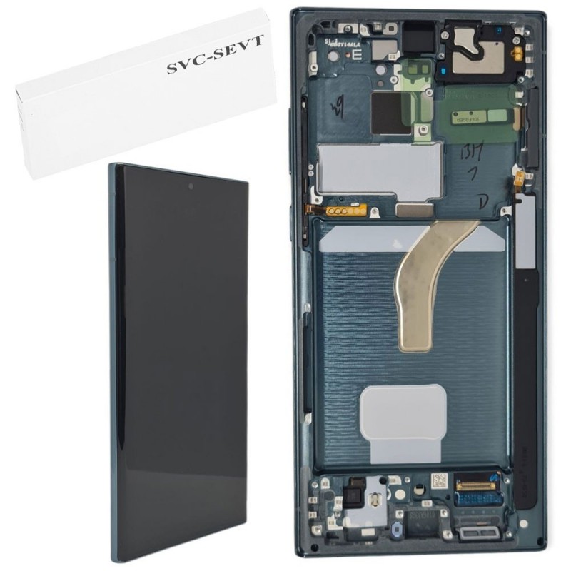 Samsung Service Pack Original LCD Display + Frame For Galaxy S22 Ultra 5G S908 | Green
