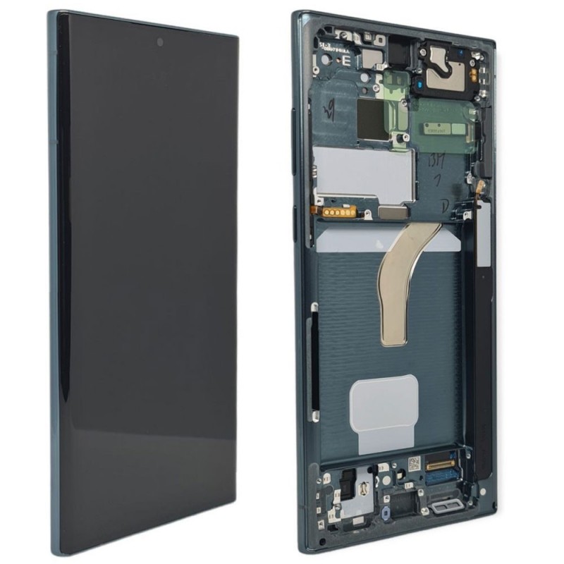 Samsung Service Pack Original LCD Display + Frame For Galaxy S22 Ultra 5G S908 | Green