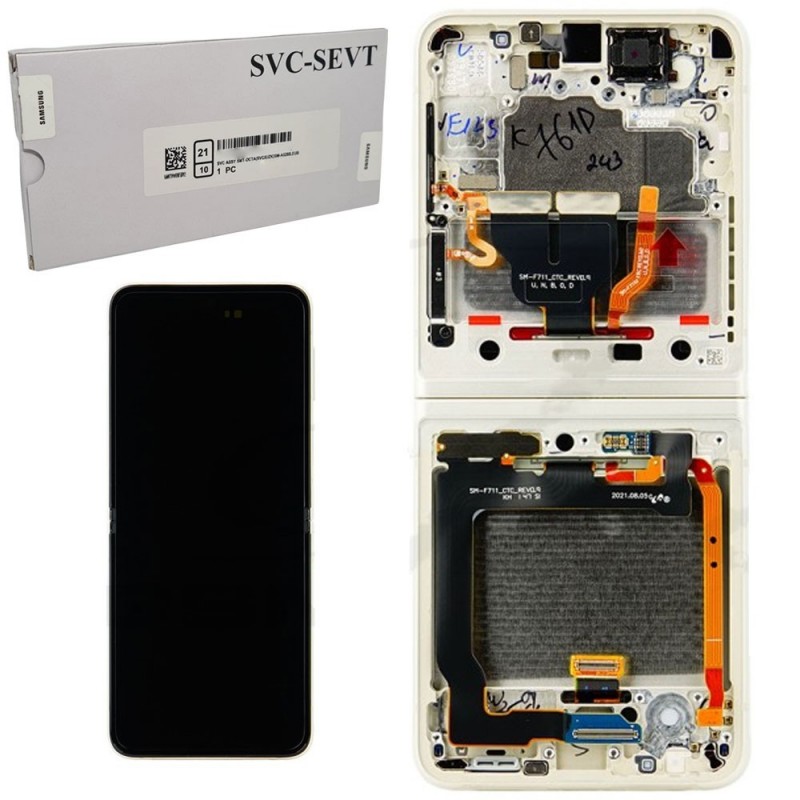 Samsung Service Pack Original LCD Display + Frame For Galaxy Z Flip 3 5g F711 NO CAM | Brown