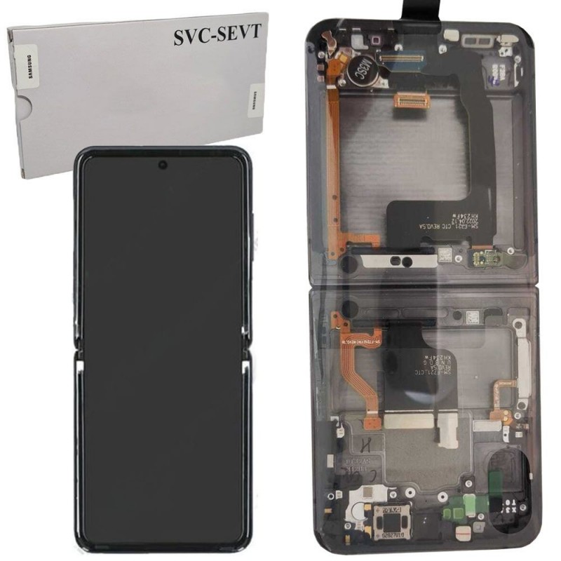 Samsung Service Pack Original LCD Display + Frame For Galaxy Z Flip 4 5g F721 | Black - Graphite