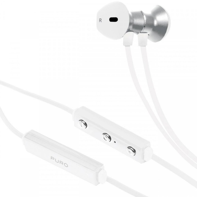 Puro BTIPHF08 Stereo Bluetooth Magnet Pod Earphones | Black and White Puro BTIPHF08 Stereo Bluetooth Magnet Pod Earphones | Black and White