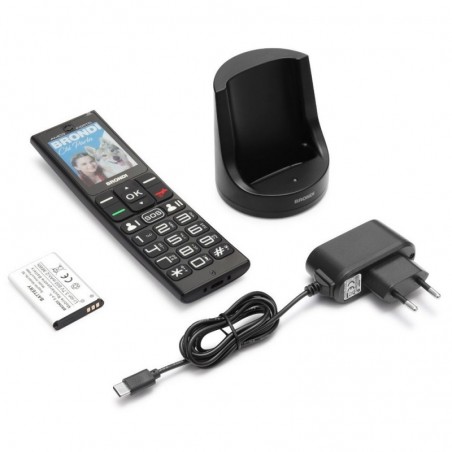 BRONDI Trusted Friend Senior Cell Phone DualSim 1.3MP Camera Remote Control | Black
