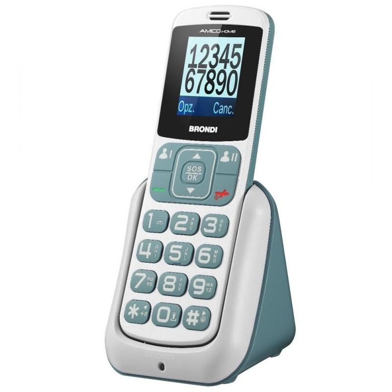 BRONDI Amico Home Telefono Cellulare Senior DualSim Controllo Remoto | Bianco e Grigio