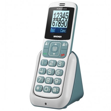 BRONDI AmicoHome Senior Cell Phone with Dual SIM and Remote Control | White and Gray
