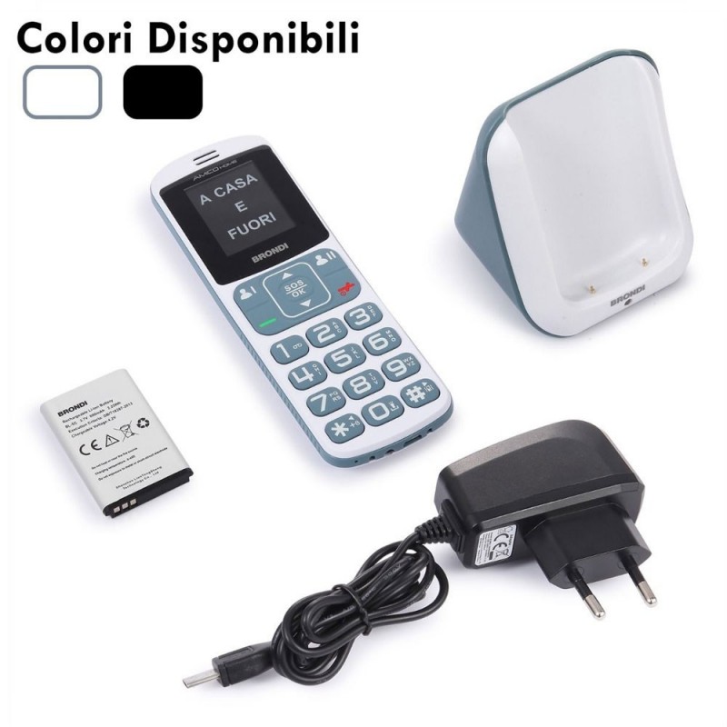 BRONDI Amico Home Telefono Cellulare Senior DualSim Controllo Remoto | Nero BRONDI Amico Home Telefono Cellulare Senior DualSim Controllo Remoto | Nero