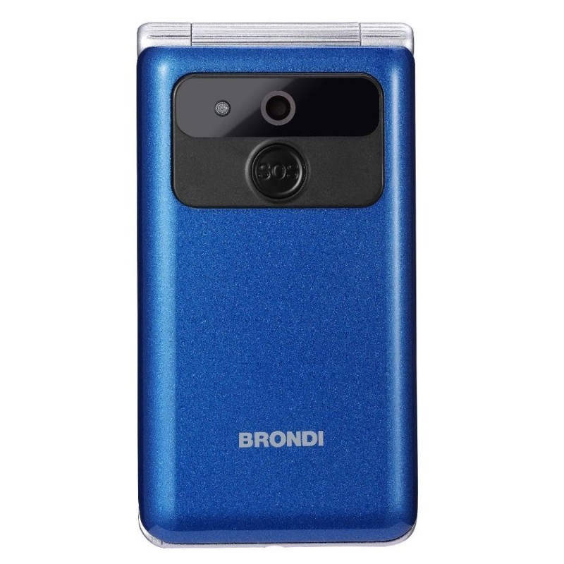 BRONDI Amico Prezioso Telefono Cellulare Senior DualSim Fotocamera 1.3 MP Controllo Remoto | Blu Metal