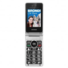 Scopri BRONDI Amico Prezioso Telefono Cellulare Senior DualSim Fotocamera 1.3 MP Controllo Remoto | Blu Metal in dettaglio