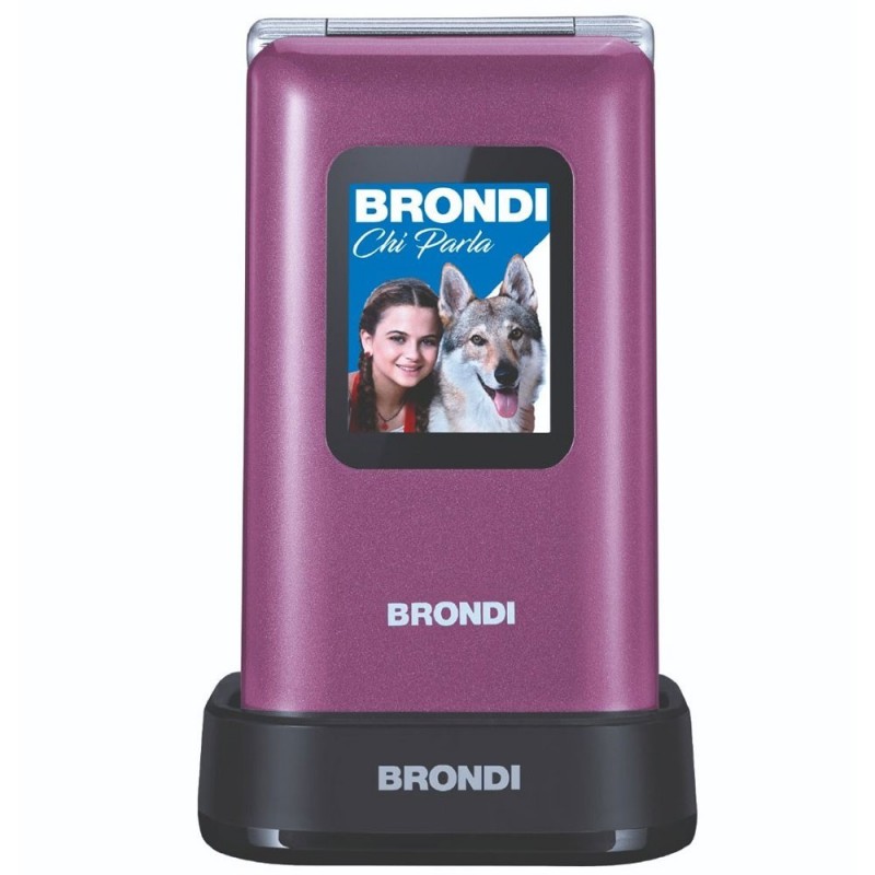 BRONDI Amico Prezioso Senior Cell Phone Dual SIM 1.3 MP Camera Remote Control | Purple
