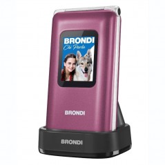 BRONDI Amico Prezioso Senior Cell Phone Dual SIM 1.3 MP Camera Remote Control | Purple
