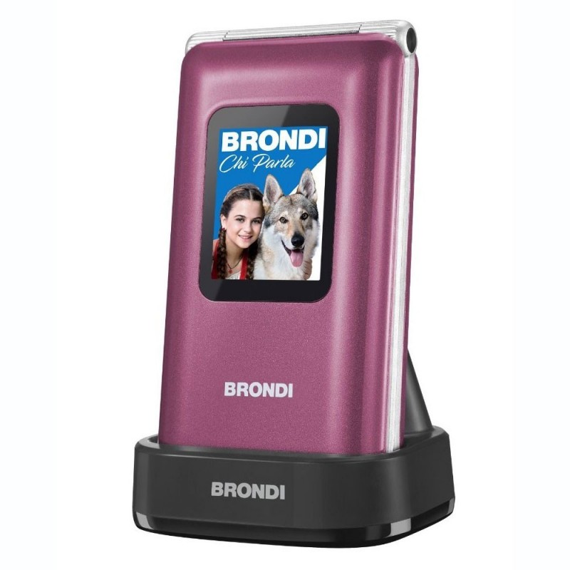 BRONDI Amico Prezioso Telefono Cellulare Senior DualSim Fotocamera 1.3 MP Controllo Remoto | Viola