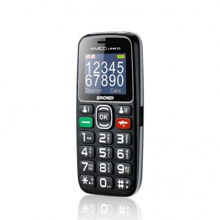 BRONDI Amico Unico Senior Cell Phone with Dual SIM, Expandable Memory, and Remote Control | Black