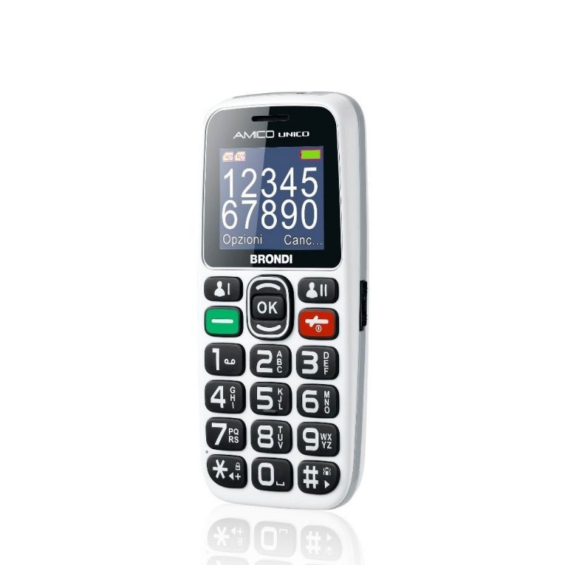 BRONDI Amico Unico Telefono Cellulare Senior DualSim Memoria Espandibile Controllo Remoto | Bianco BRONDI Amico Unico Telefono Cellulare Senior DualSim Memoria Espandibile Controllo Remoto | Bianco
