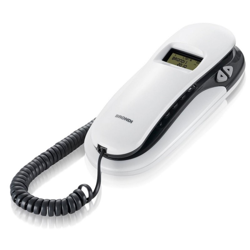Brondi KENOBY CID Landline Phone with Caller ID Display | White and Gray