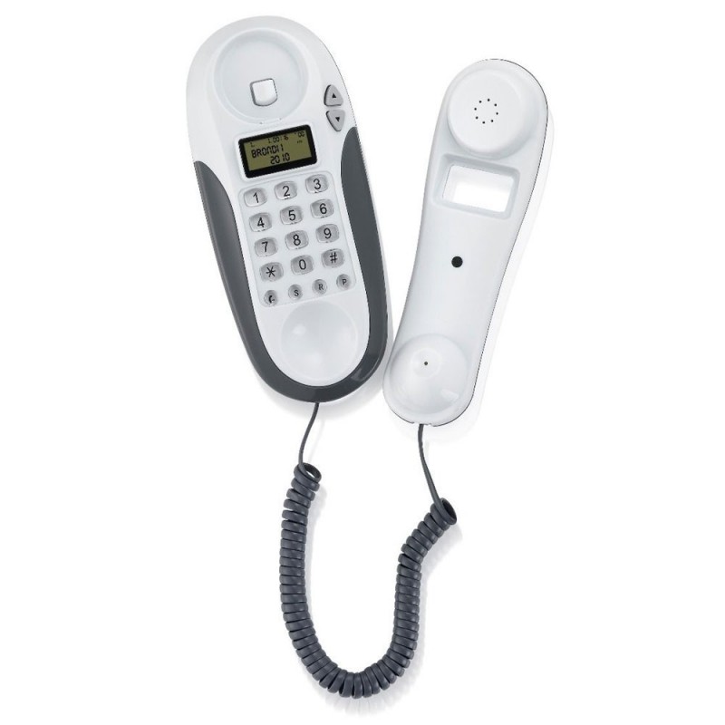 Brondi KENOBY CID Landline Phone with Caller ID Display | Gray and White