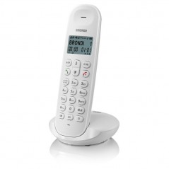 Brondi LOTUS Telefono Cordless Vivavoce Eco Dect Sveglia Rubrica | Bianco