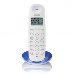 Compra Brondi LOTUS Telefono Cordless Vivavoce Eco Dect Sveglia Rubrica | Bianco e Blu online