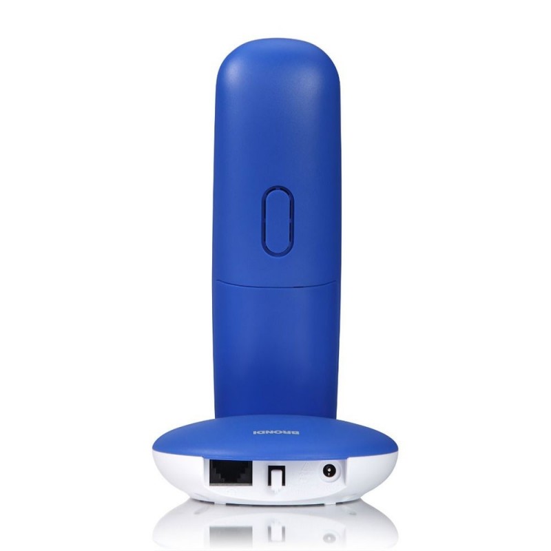 Brondi LOTUS Telefono Cordless Vivavoce Eco Dect Sveglia Rubrica | Bianco e Blu