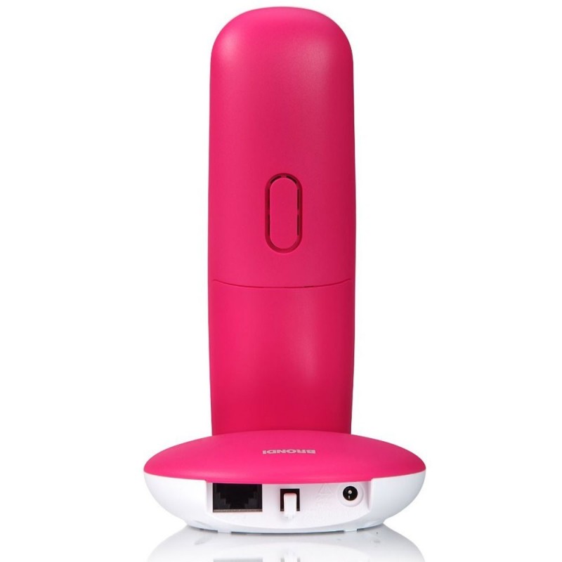 Brondi LOTUS Telefono Cordless Vivavoce Eco Dect Sveglia Rubrica | Bianco e Magenta