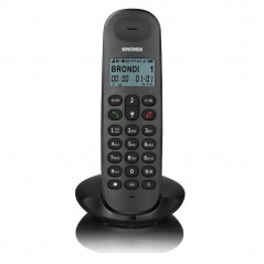 Scopri Brondi LOTUS Telefono Cordless Vivavoce Eco Dect Sveglia Rubrica | Nero in dettaglio