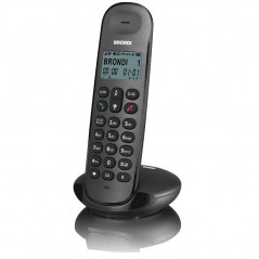 Brondi Lotus Cordless Phone, Hands-Free, Eco-Dect, Alarm Clock, Phonebook | Black