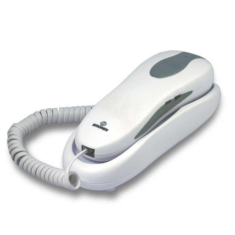 Brondi NEMO Landline Phone with Convenient Keys and 10-Number Address Book | White