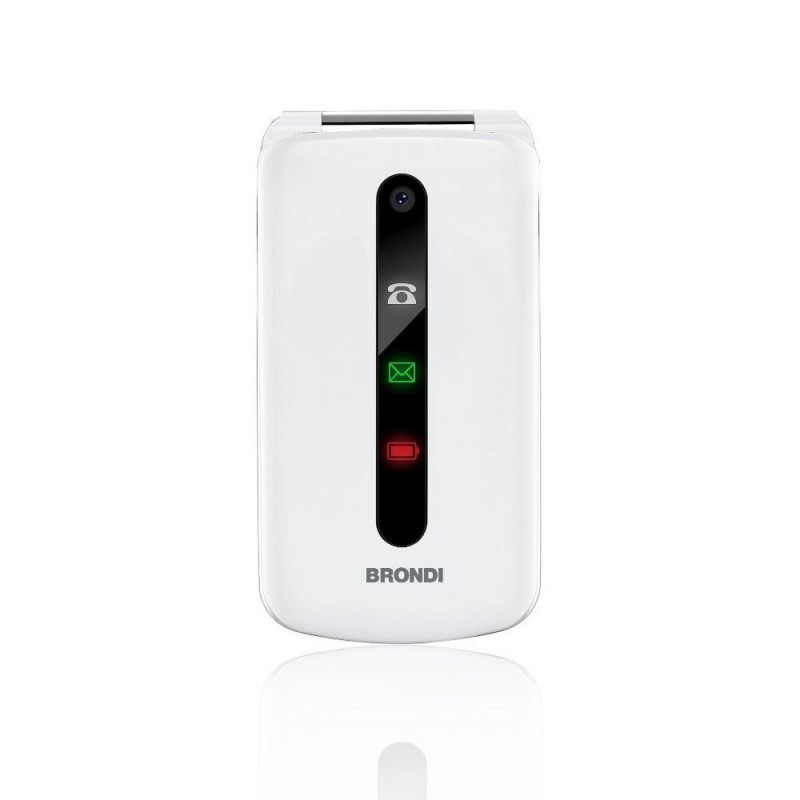 Brondi PRESIDENT Cellulare Ultra Sottile e con Icone LED sul Flip Fotocamera 1.3MP Dual Sim | Bianco Brondi PRESIDENT Cellulare Ultra Sottile e con Icone LED sul Flip Fotocamera 1.3MP Dual Sim | Bianco