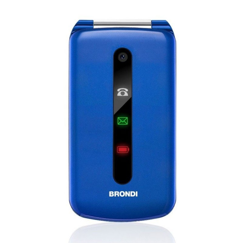 Brondi PRESIDENT Ultra-Thin Mobile Phone with LED Icons on the Flip 1.3MP Camera Dual Sim | Blue