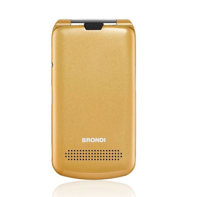 Brondi PRESIDENT Cellulare Ultra Sottile e con Icone LED sul Flip Fotocamera 1.3MP Dual Sim | Gold Brondi PRESIDENT Cellulare Ultra Sottile e con Icone LED sul Flip Fotocamera 1.3MP Dual Sim | Gold