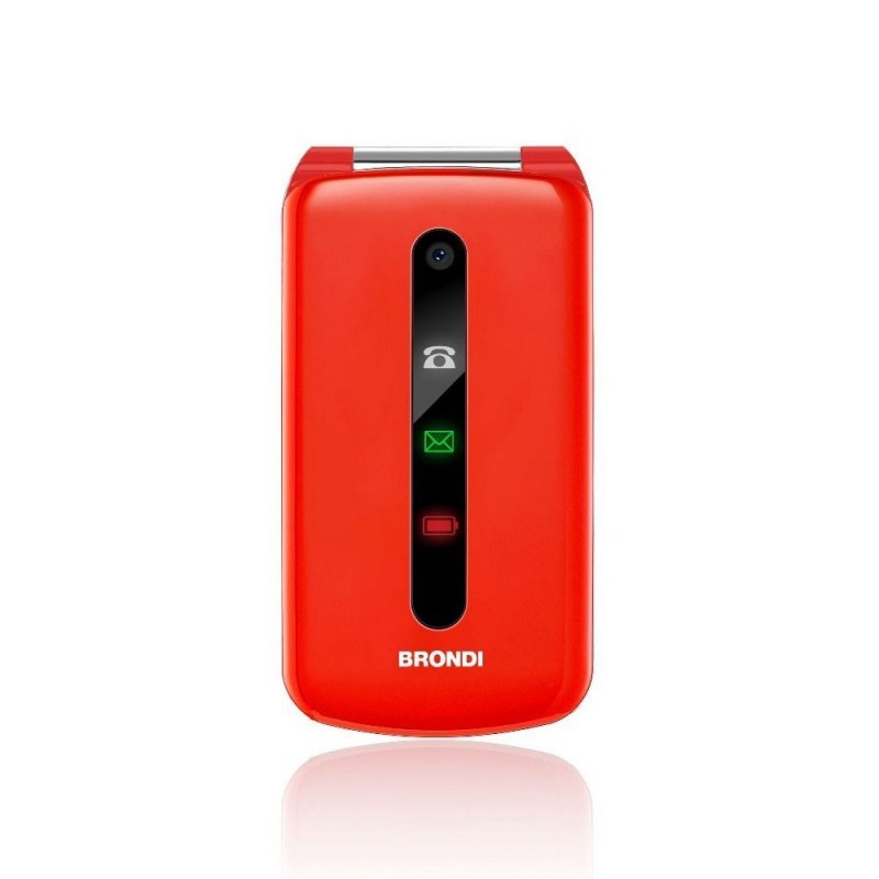 Brondi PRESIDENT Cellulare Ultra Sottile e con Icone LED sul Flip Fotocamera 1.3MP Dual Sim | Rosso Brondi PRESIDENT Cellulare Ultra Sottile e con Icone LED sul Flip Fotocamera 1.3MP Dual Sim | Rosso