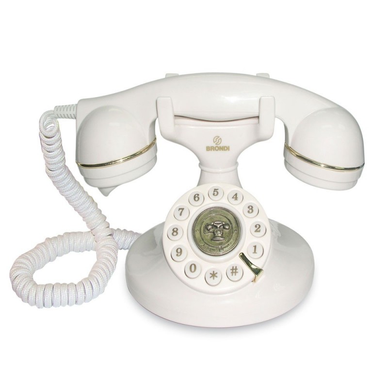 Brondi VINTAGE 10 Retro Design Landline Phone with Adjustable Volume | White