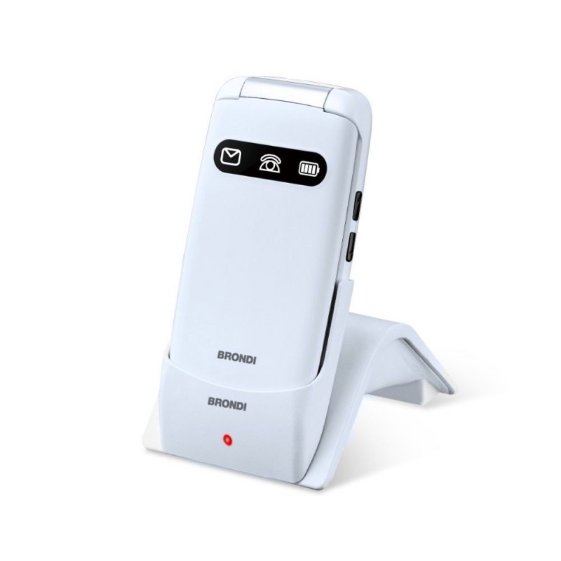 BRONDI Fabulous Friend Senior Cell Phone DualSim GSM Quad Band | White Metal