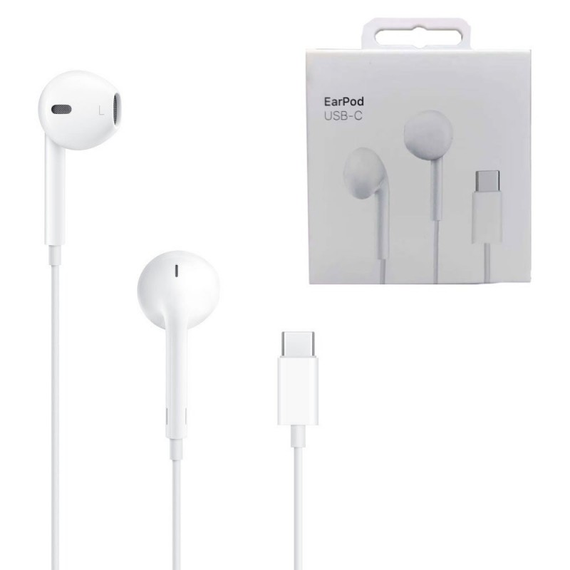 Apple Auricolari EarPods MTJY3ZM/A con telecomando e microfono (Connettore USB-C) Apple Auricolari EarPods MTJY3ZM/A con telecomando e microfono (Connettore USB-C)