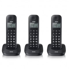 Product image BRONDI GALA TRIPLO Telefono Cordless Funzione ECO DECT Schermo Grande Sveglia | Nero
