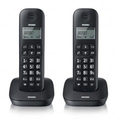 Foto di BRONDI GALA TWIN Telefono Cordless Funzione ECO DECT Schermo Grande Sveglia | Nero - Brondi