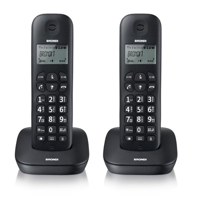 BRONDI GALA TWIN Telefono Cordless Funzione ECO DECT Schermo Grande Sveglia | Nero BRONDI GALA TWIN Telefono Cordless Funzione ECO DECT Schermo Grande Sveglia | Nero