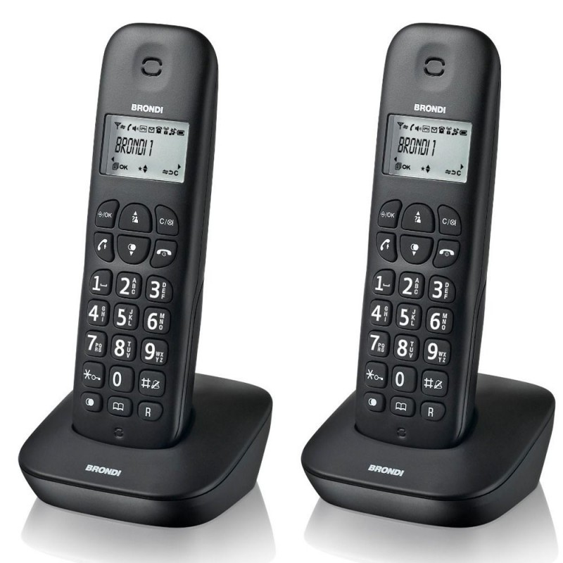 BRONDI GALA TWIN Telefono Cordless Funzione ECO DECT Schermo Grande Sveglia | Nero BRONDI GALA TWIN Telefono Cordless Funzione ECO DECT Schermo Grande Sveglia | Nero
