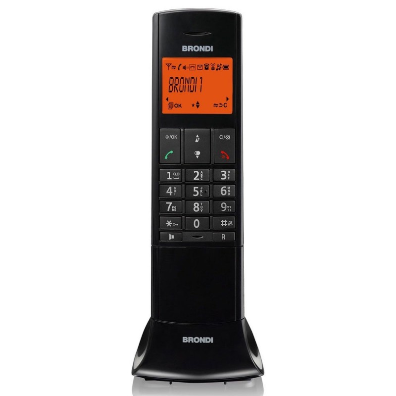 BRONDI LEMURE Telefono Cordless Grande Display Retroilluminato Menù Intuitivo | Nero