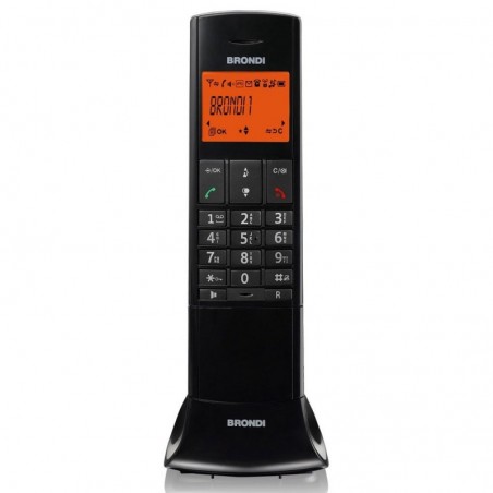 BRONDI LEMURE Cordless Phone with Large Backlit Display and Intuitive Menu | Black