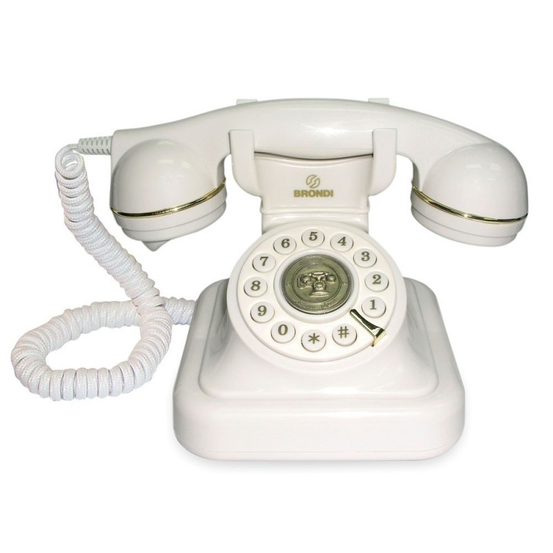 Brondi VINTAGE 20 Retro Design Landline Phone with Adjustable Volume | White