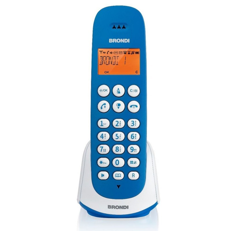BRONDI ADARA Cordless Phone with Large Backlit Display and Intuitive Menu | Blue and White