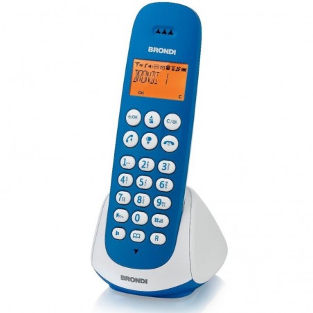 BRONDI ADARA Telefono Cordless Grande Display Retroilluminato Menù Intuitivo | Blu e Bianco