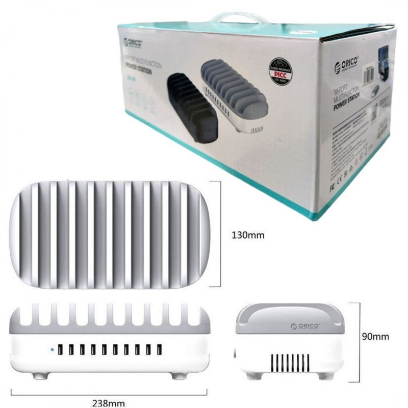 ORICO 10-Port Multifunction USB Charging Station 5V 2.4A - 120W
